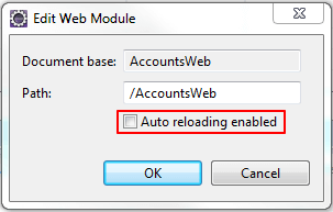 Web Module, Auto reloading enabled