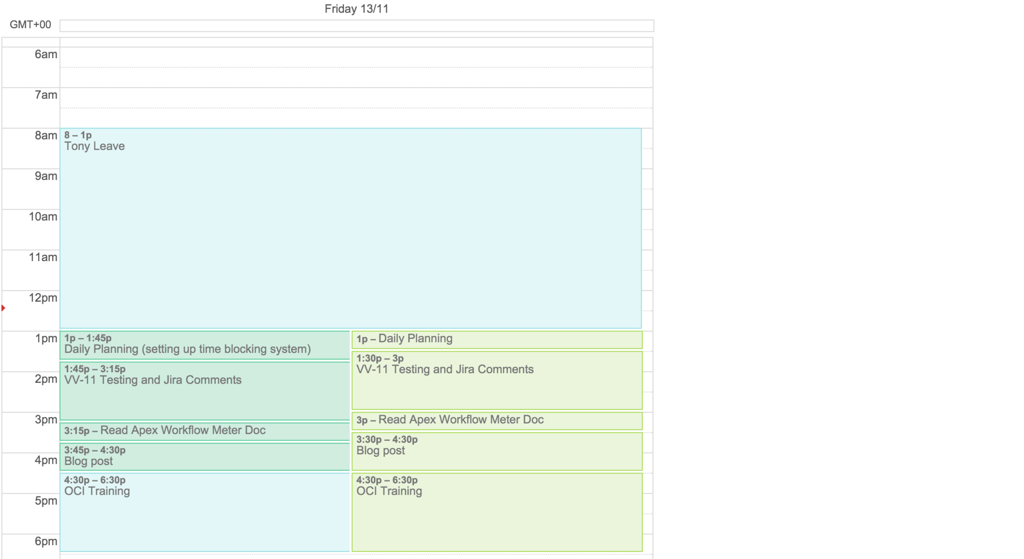 Google Calendar Time Blocking