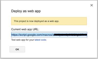 Apps script webapp deployed