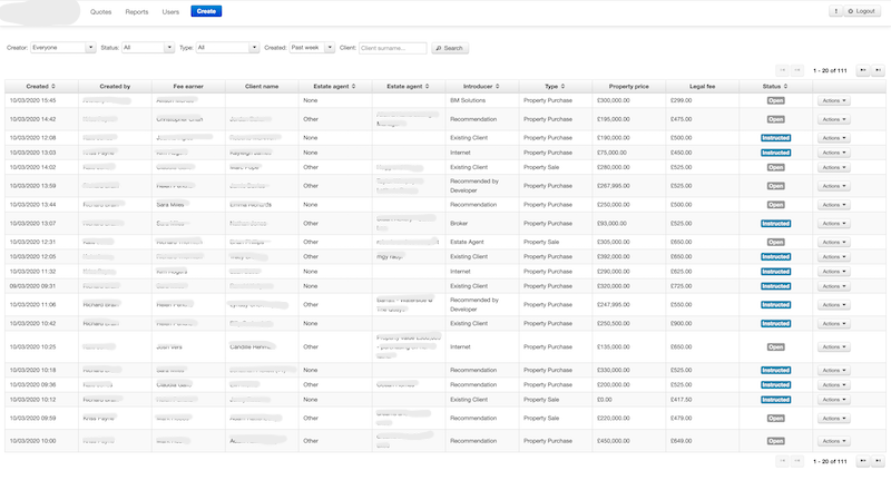 Conveyancing Quote System screenshot